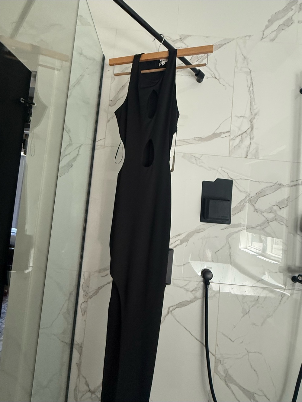 Sleek Black Cutout Maxi Dress